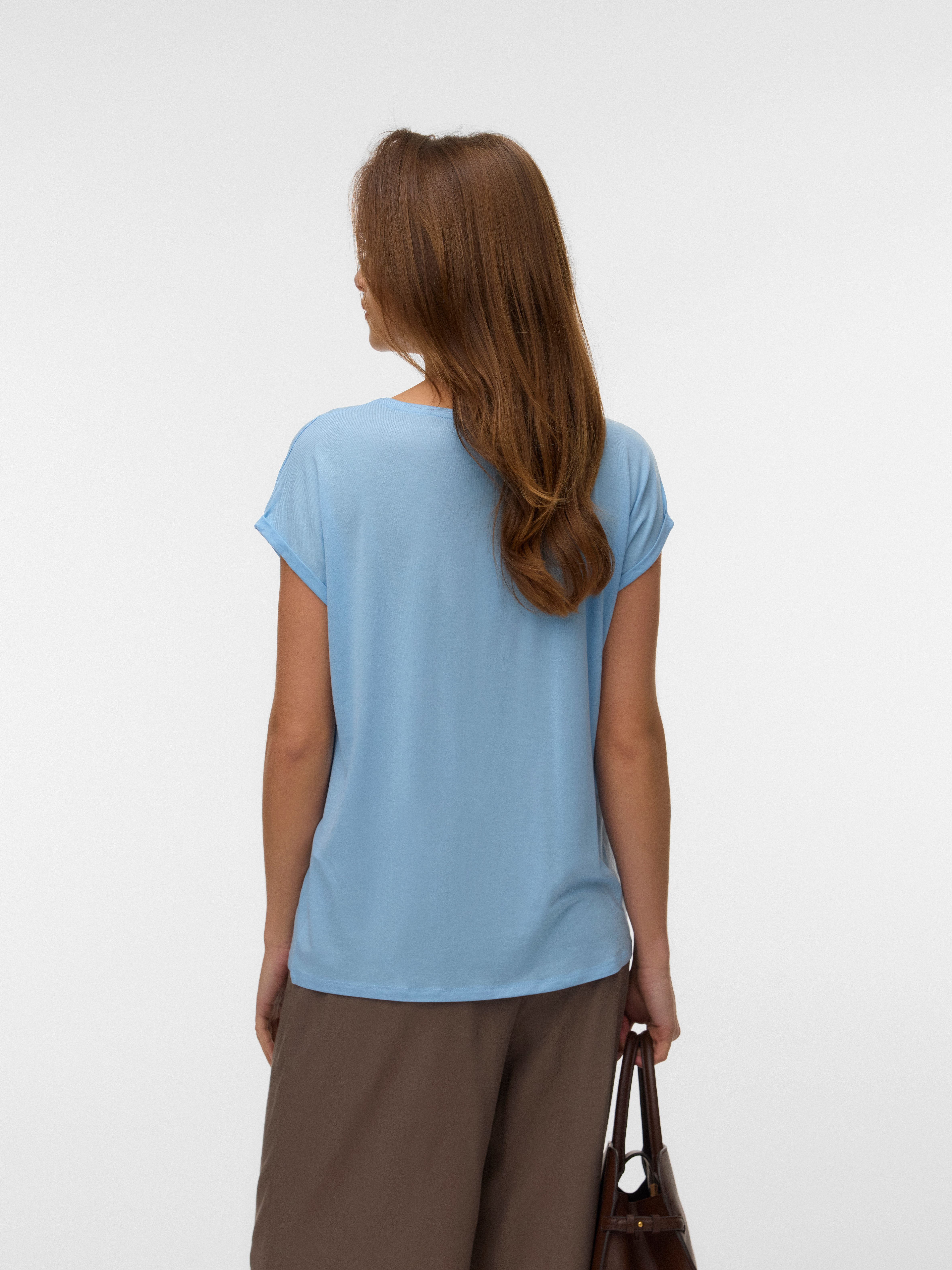 Vero Moda Rundhalsshirt VMAVA PLAIN SS TOP GAJRS NOOS Materialmix, regular günstig online kaufen
