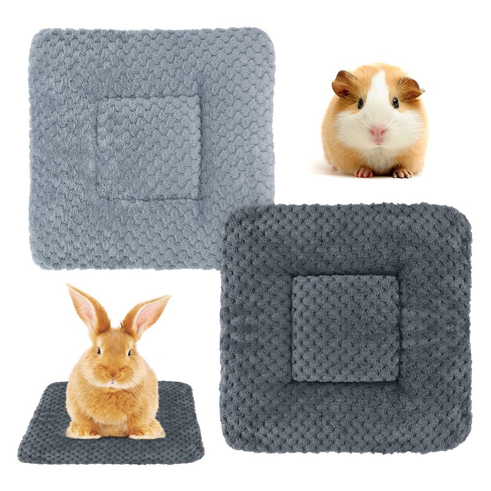 Ledander Tierbett 2 Stück 31x21CM Kaninchen Meerschweinchen Bett,Kleintierhaus, Zubehör für Kaninchen, Katzen Decken Warme Flauschige Plüschbett