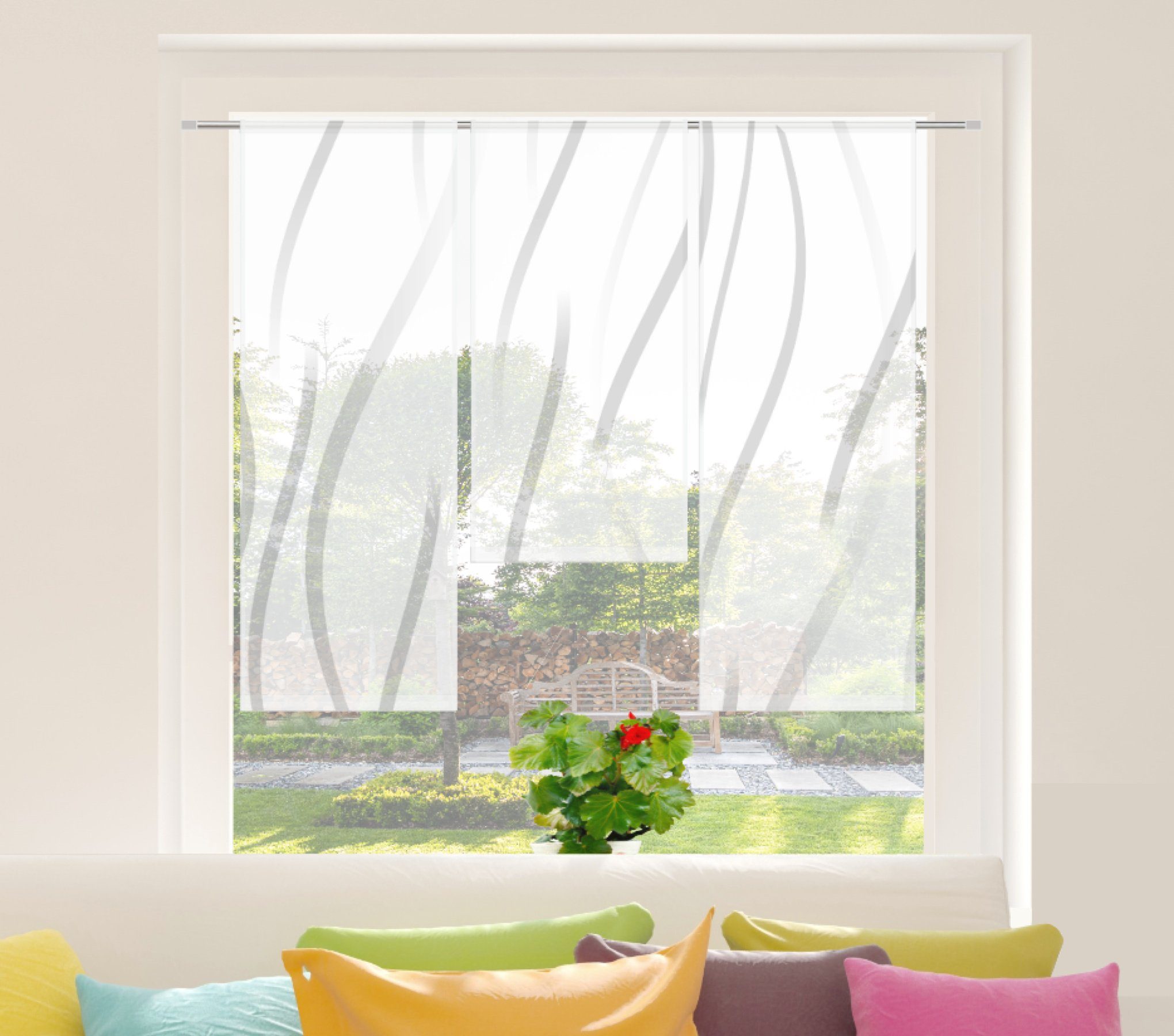 gardinen-for-life Scheibengardine Vertic grey by Mohnblume - Scheibengardin günstig online kaufen