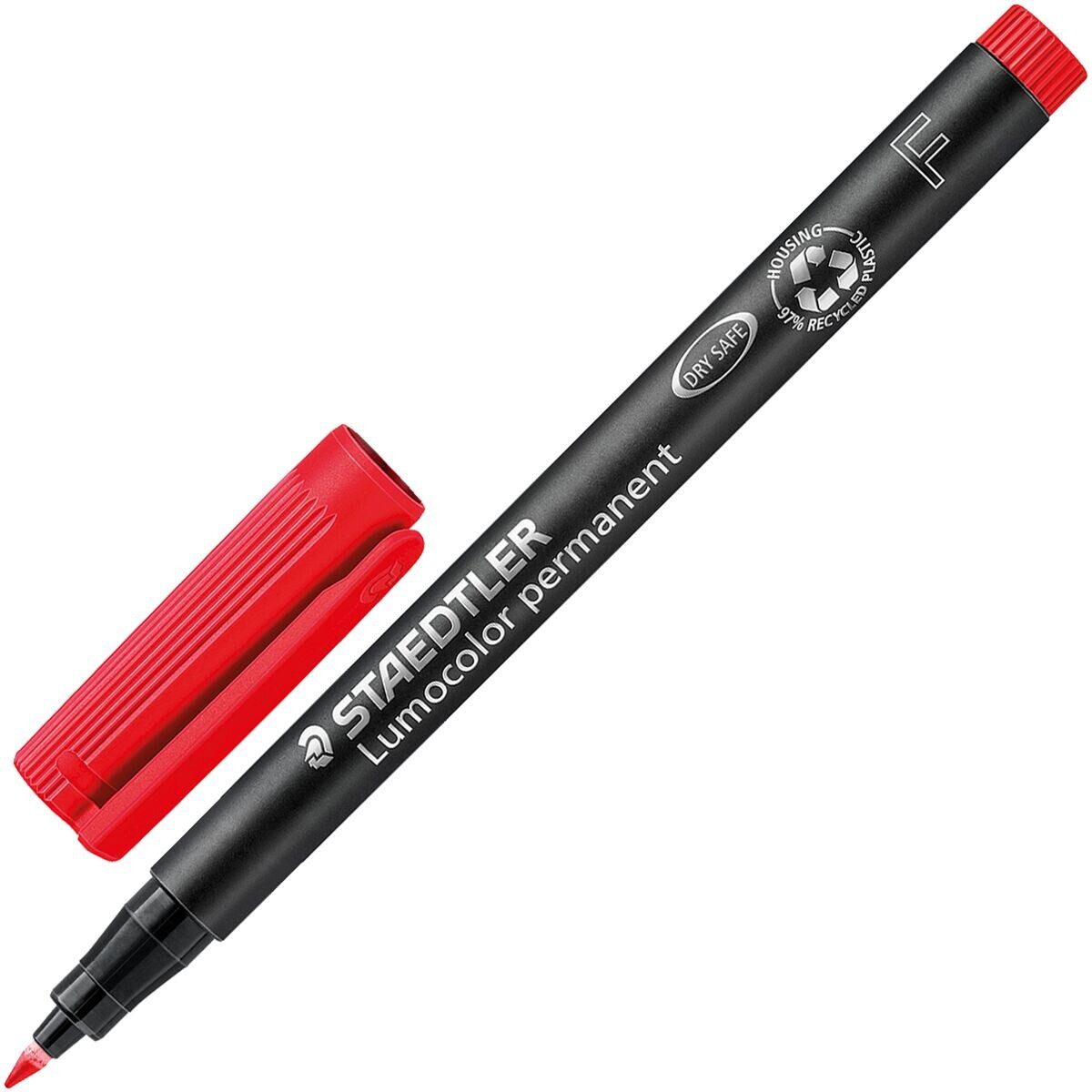 STAEDTLER Permanentmarker Lumocolor permanent F, (1-tlg), wisch- und wasserfest