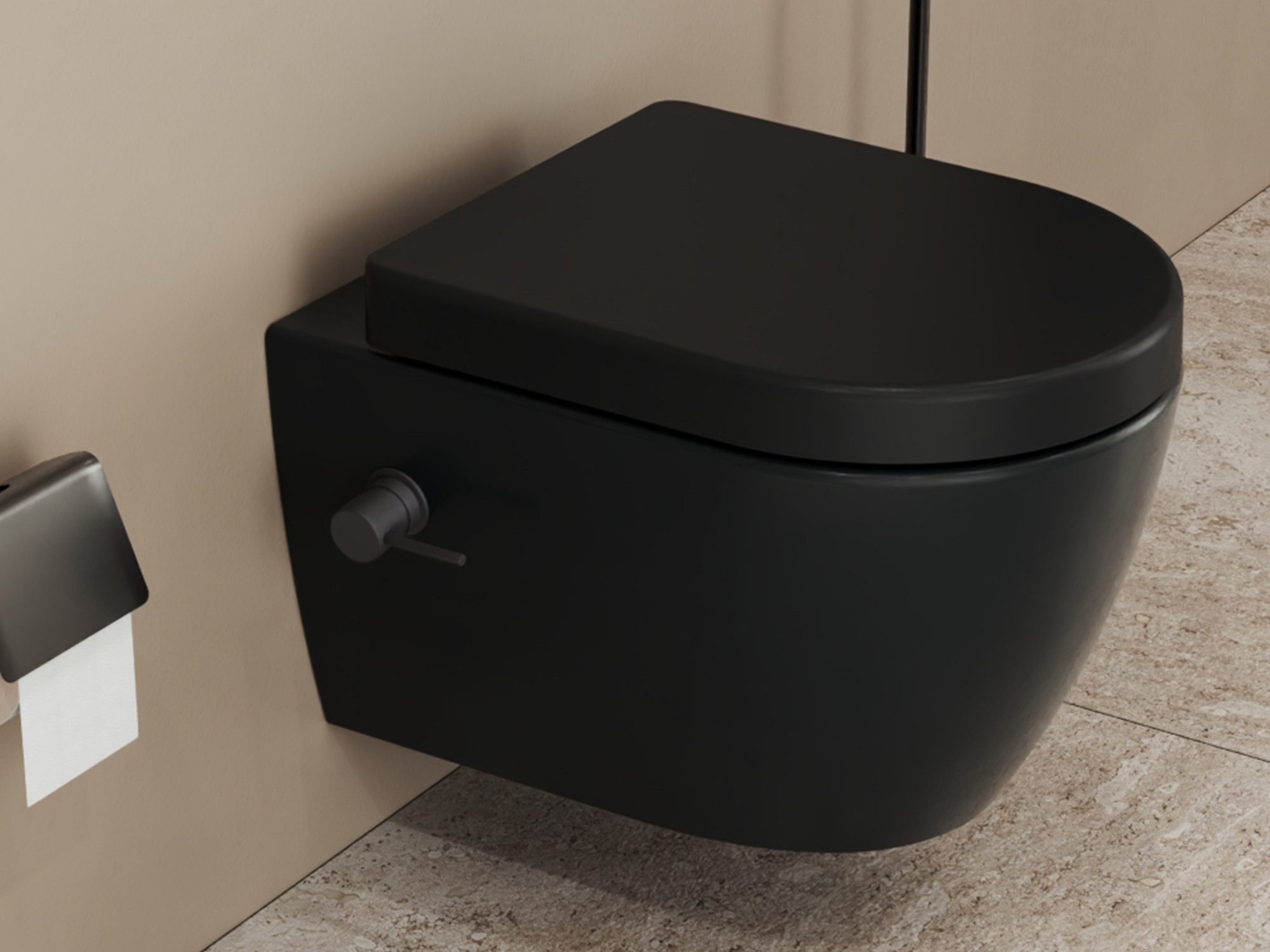 Aqua Bagno Dusch-WC Taharat schwarz matt günstig online kaufen