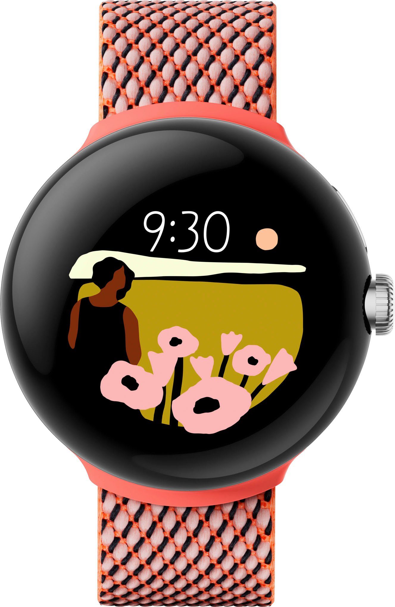 Woven Watch Smartwatch-Armband Google Band Pixel Coral