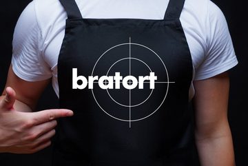 Youth Designz Grillschürze Bratort Schürze Kochschürze für Männer mit lustigem Spruch, Logo Print