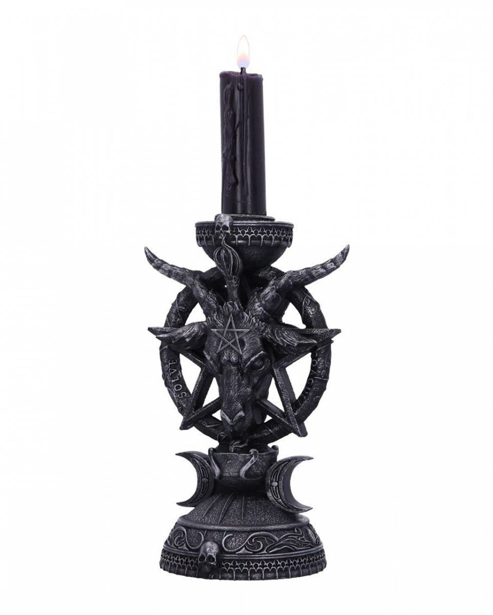 Horror-Shop Kerzenständer Gothic Kerzenhalter mit Baphomet günstig online kaufen