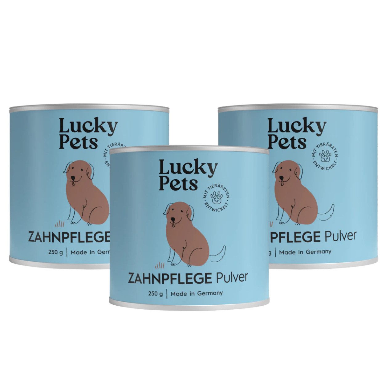 Lucky Pets Zahnpflege Pulver für Hunde - gegen Mundgeruch & Zahnstein, Nahrungsergänzungsmittel für: Hunde