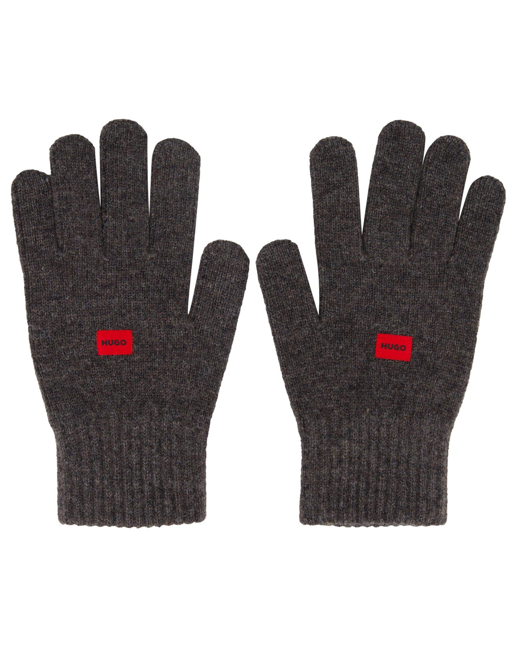 Herren HUGO Handschuhe mit anthrazit 3 WAFF Strickhandschuhe (201) Wolle