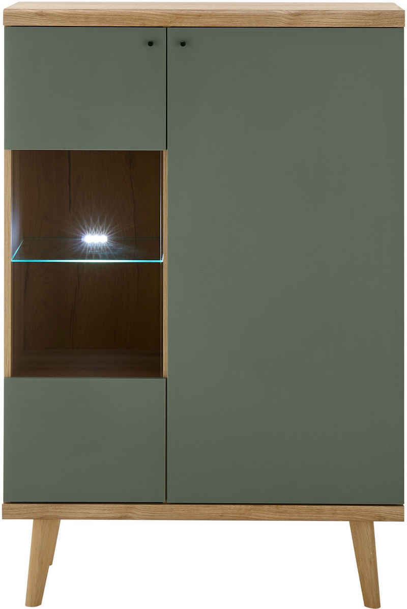 INOSIGN Vitrine MAVAS in moderner Trendfarbe, Giffe aus Metall (Schwarz), Höhe 134 cm