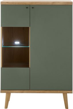 INOSIGN Vitrine MAVAS in moderner Trendfarbe, Giffe aus Metall (Schwarz), Höhe 134 cm