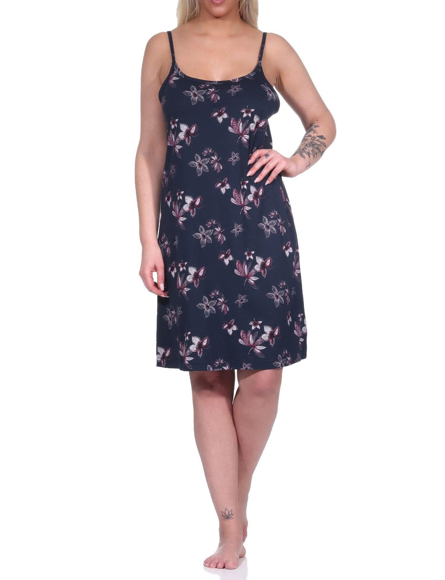Normann Nachthemd Damen Spaghetti Nachthemd in floralem Design - auch in Übergrößen