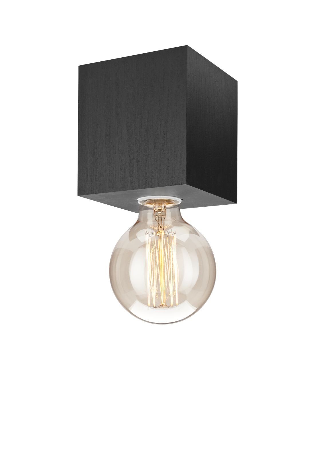 Licht-Erlebnisse Deckenleuchte DIOLA, ohne Leuchtmittel, Braune Deckenlampe quadratischer Würfel klein Wohnzimmer Flur Lampe