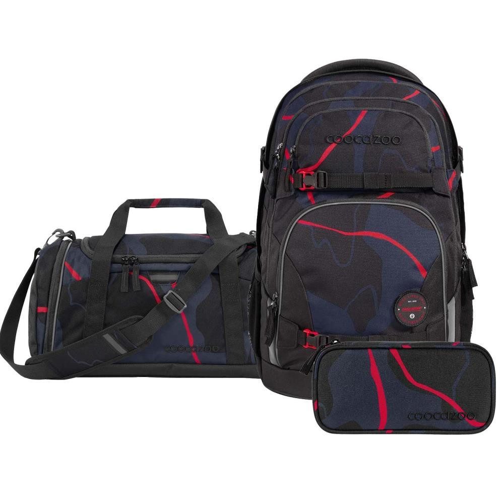 coocazoo Schulrucksack Porter (3tlg., inkl. Schlamperbox und Sporttasche)