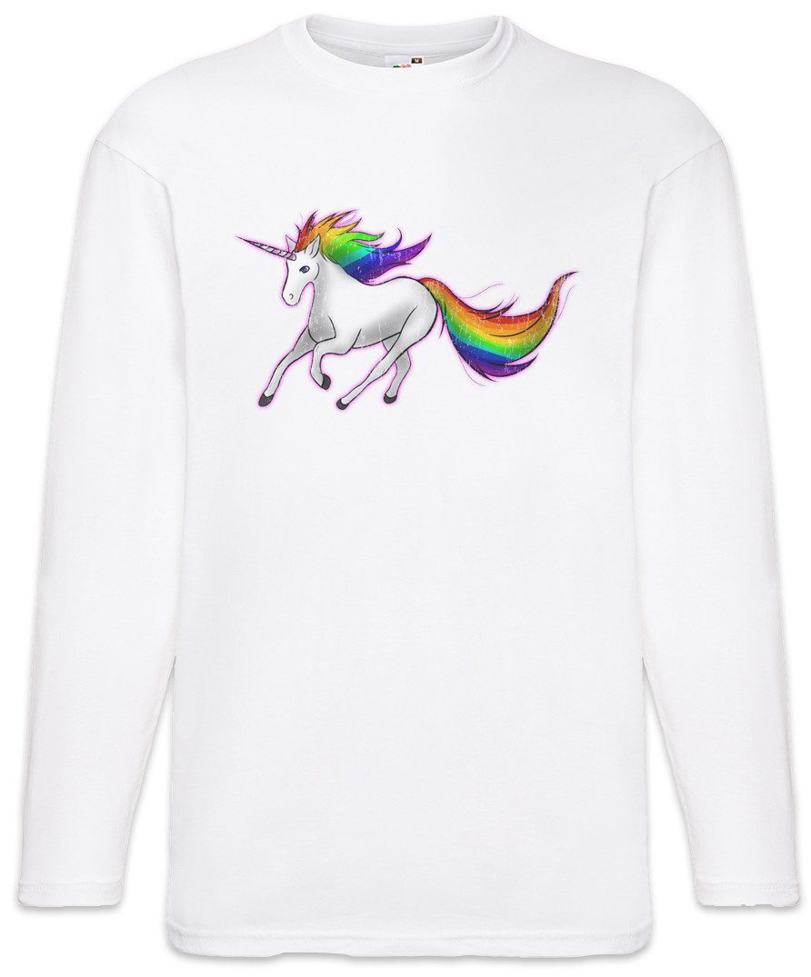 Langarmshirt Unicorn III Langarm T-Shirt Einhorn Comic Anime Regenbogen Rainbow