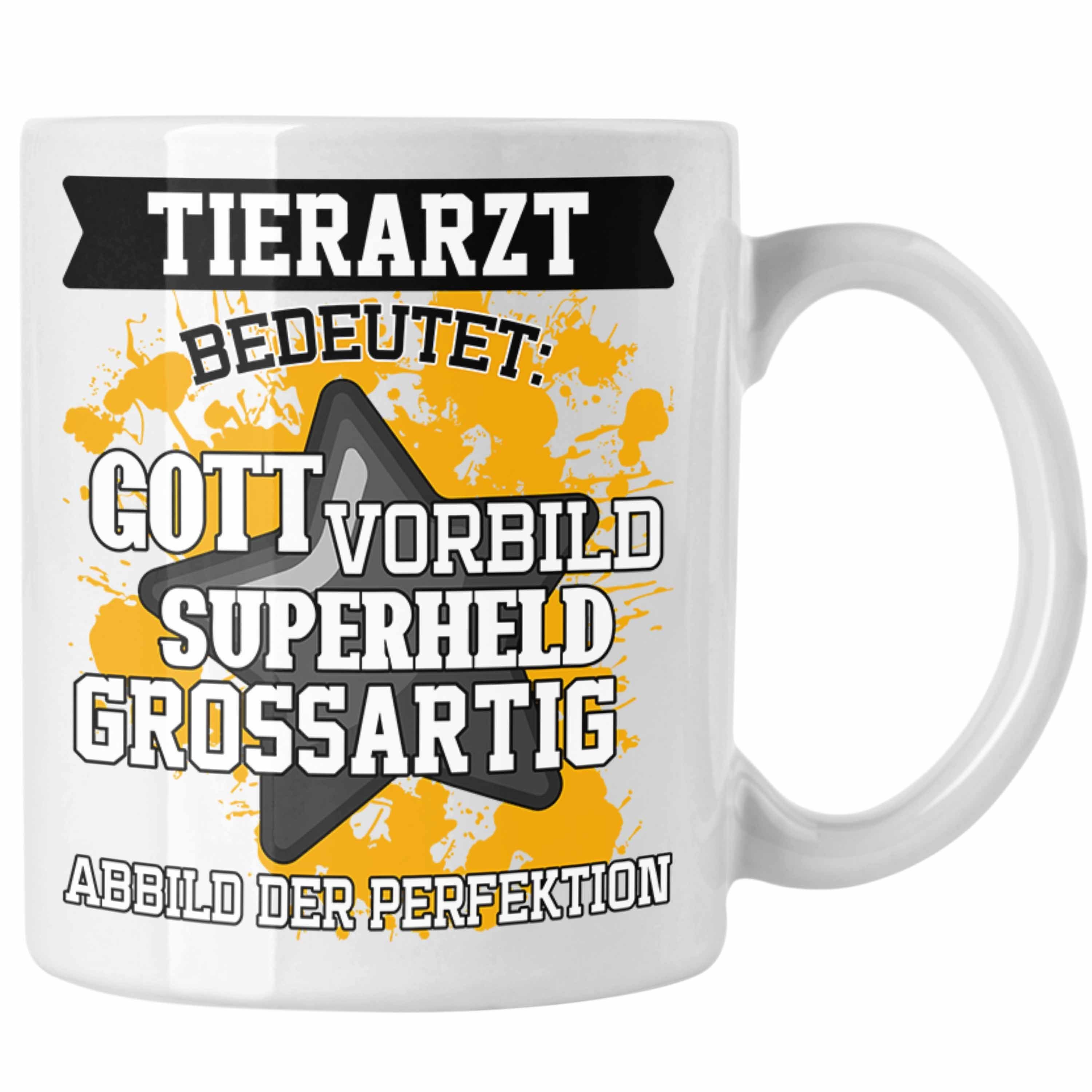 Trendation Tasse Trendation - Bester Tierarzt Geschenk Tasse Geschenkideen Veterinär Danke Dankeschön Tierarzt Geschenke Weiss