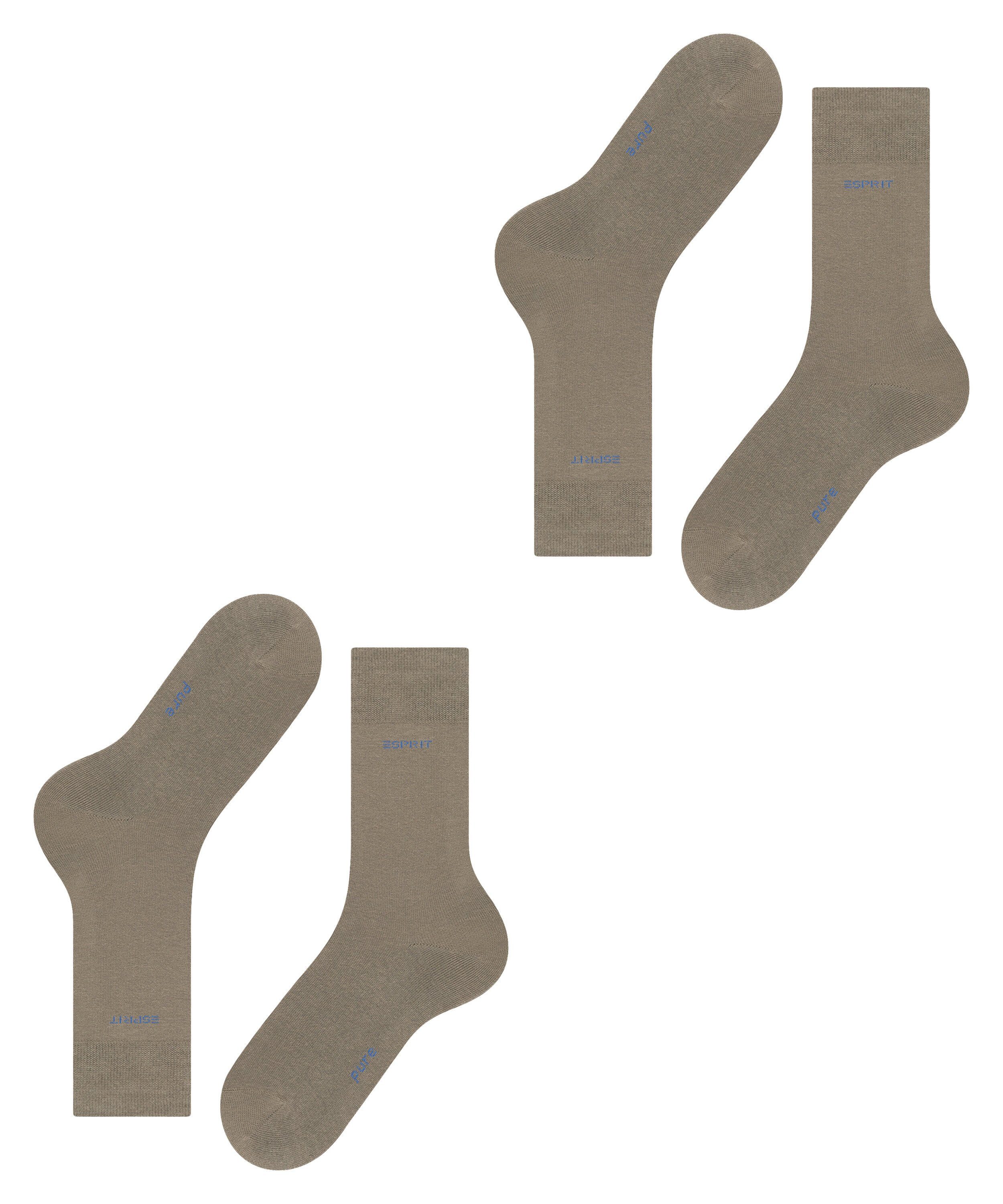 Esprit Socken Basic Uni 2-Pack Socken mit hohem Baumwollanteil (2-Paar) mit hohem Baumwollanteil