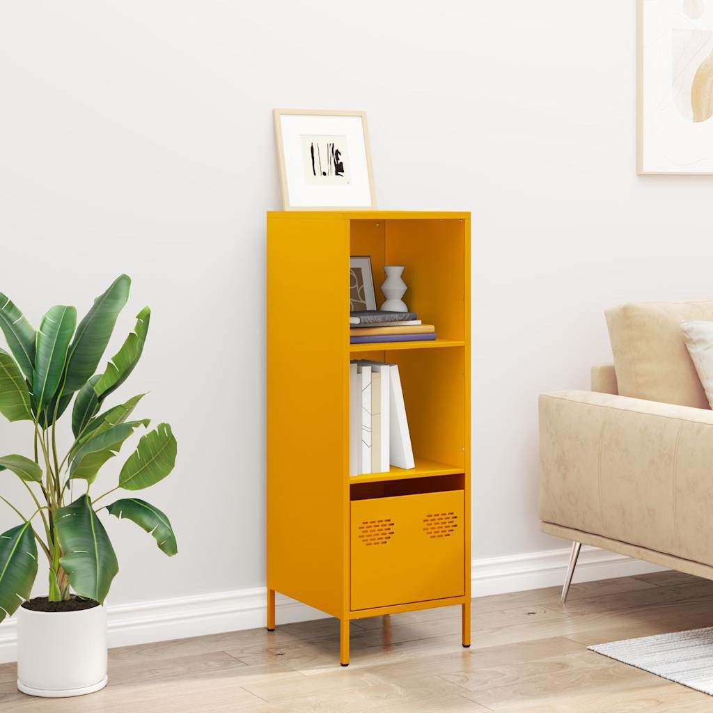 vidaXL Highboard Highboard Senfgelb 35x39x103,5 cm Stahl (1 St)