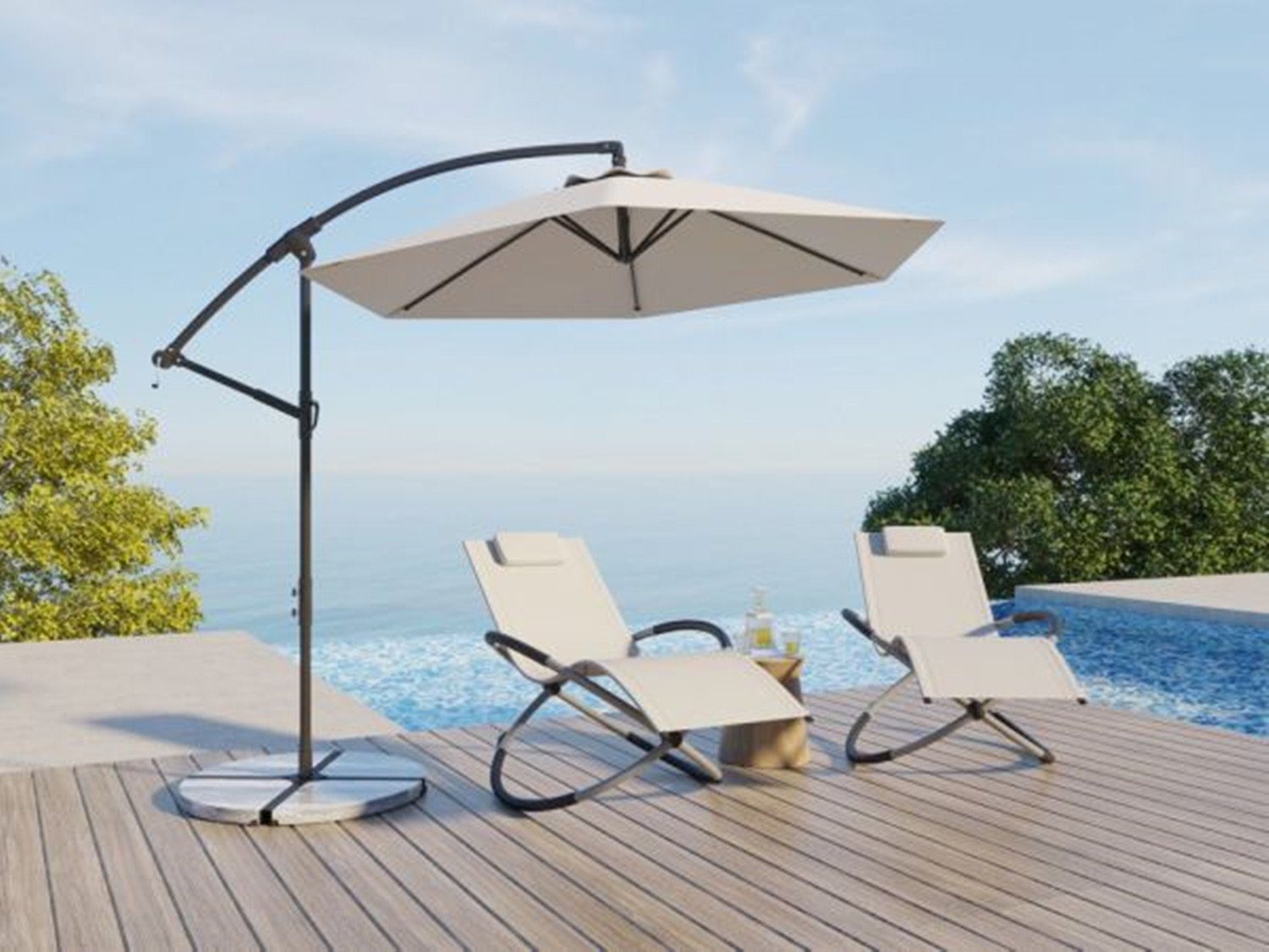 HappyHome Schalenstuhl Schwungliege mit Kopfkissen, Sonnenliege, günstig online kaufen