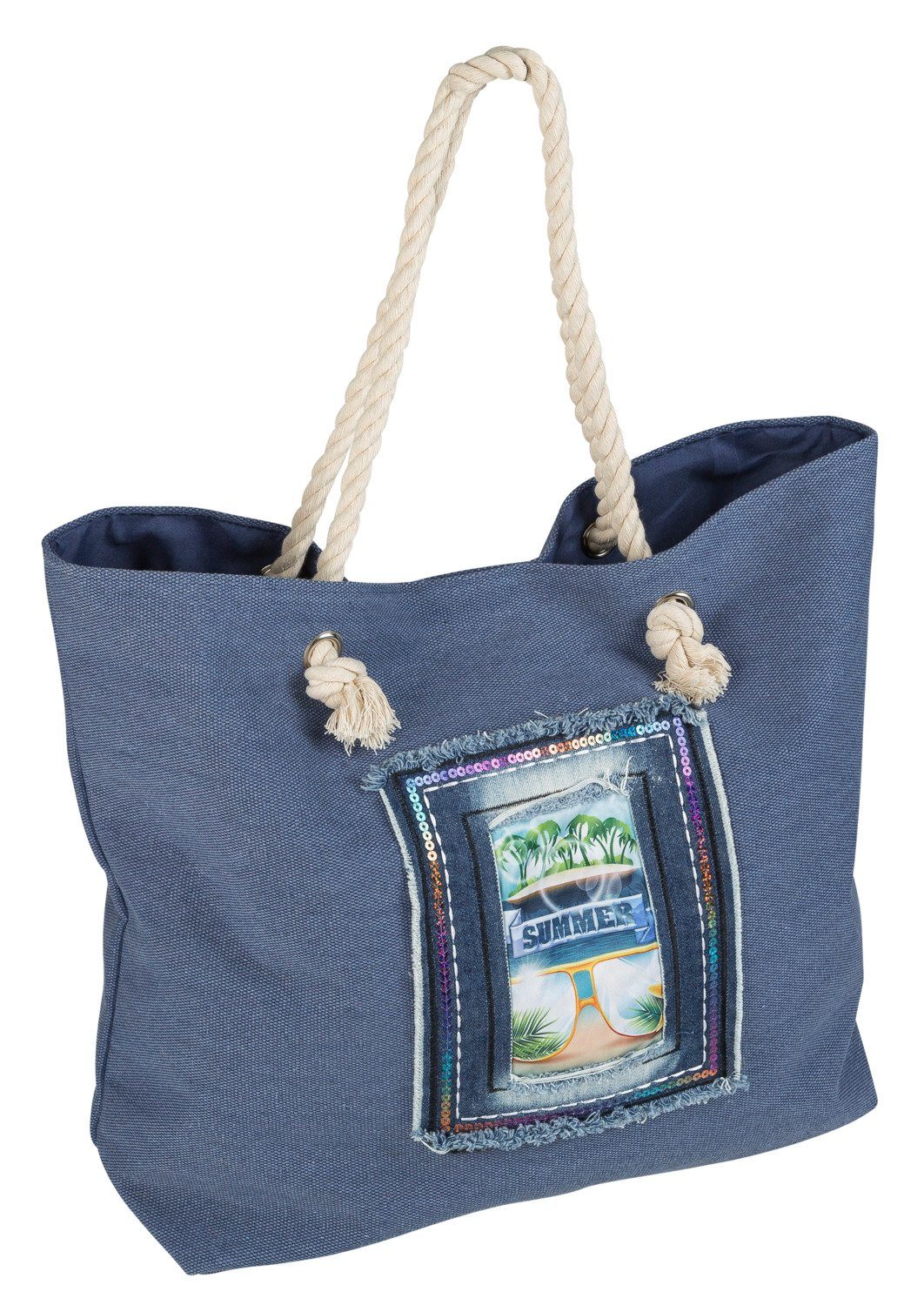 Idena Tragetasche Idena Strandtasche blau Summer günstig online kaufen
