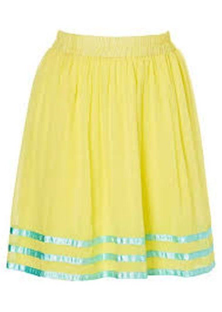 BODYFLIRT boutique Minirock Bodyflirt Damen Rock Chiffonrock Minirock gelb Gr. 40 945515