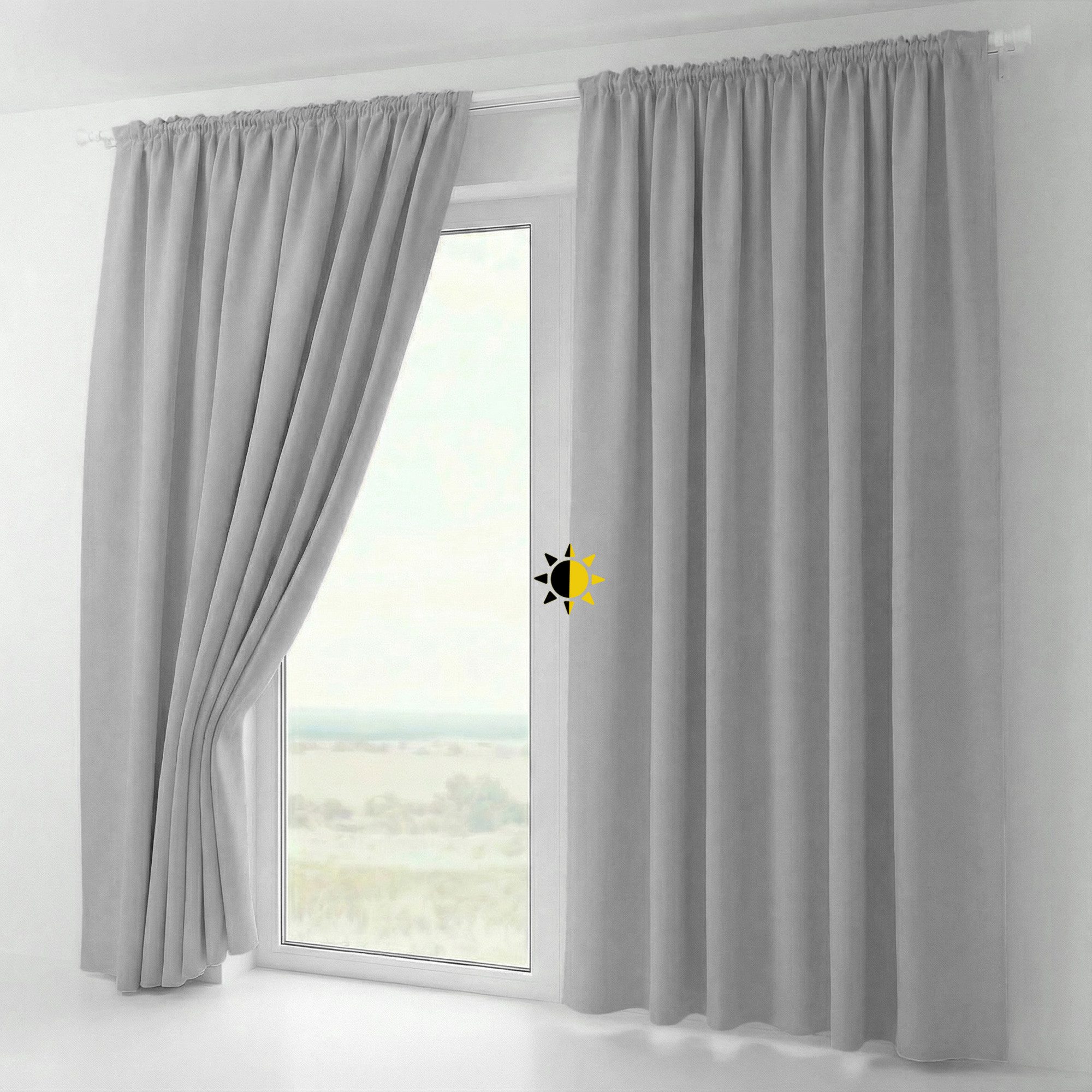 Beautex Verdunkelungsvorhang 2er Set Verdunkelungsgardine mit U-Band, Blackout Vorhang abdunkelnd (2 St), Kräuselband, verdunkelnd