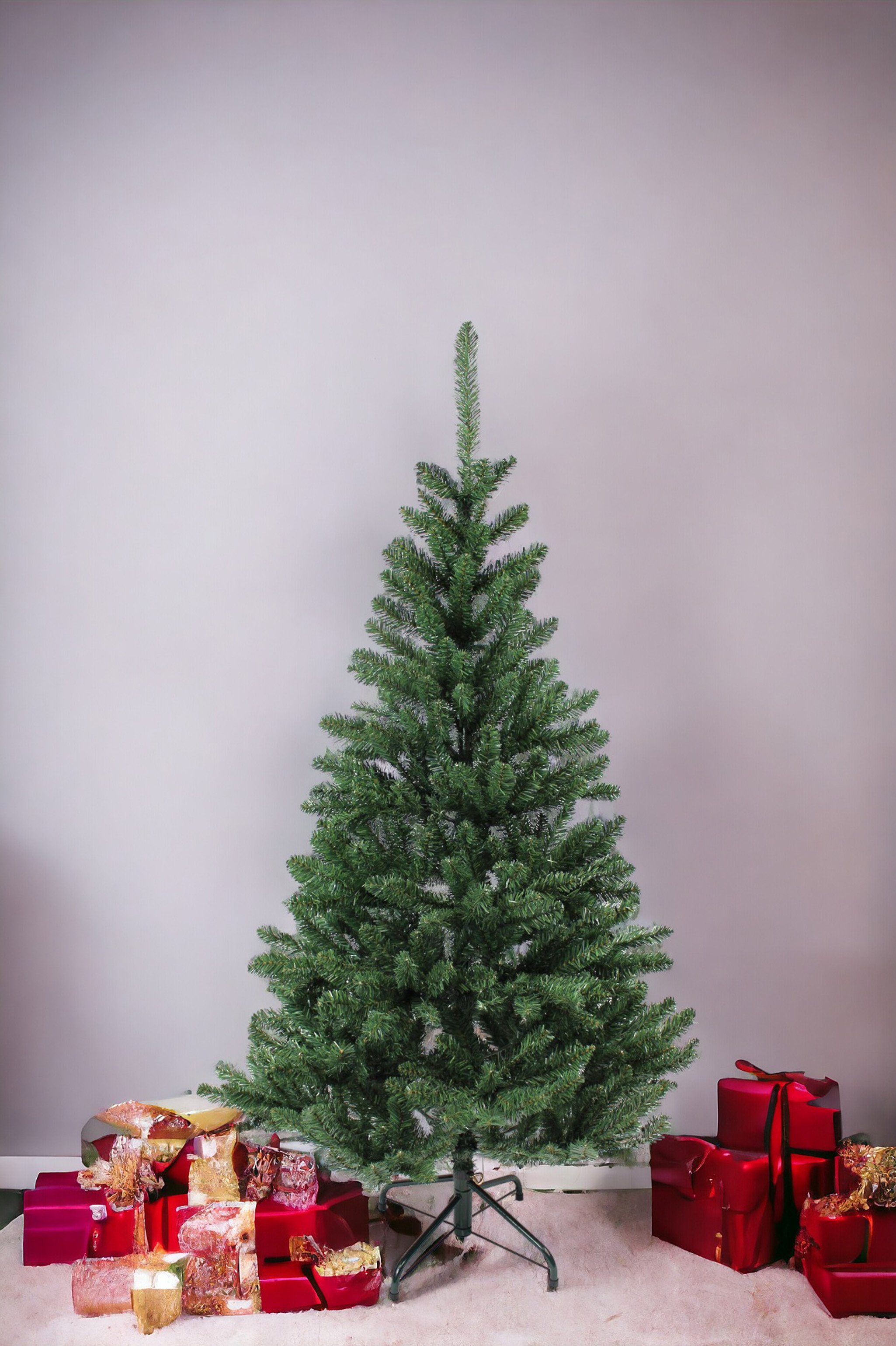 Montage Weihnachtsbaum Edeltanne, Klappbar realistisch, sehr mit Tannenbaum Christbaum einfache Künstlicher Arnusa Metall-Ständer,