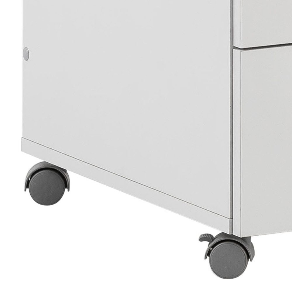 Lomadox Rollcontainer META-80, Büro Container Aktenschrank grau hell 41,2x60,1x49,6 cm