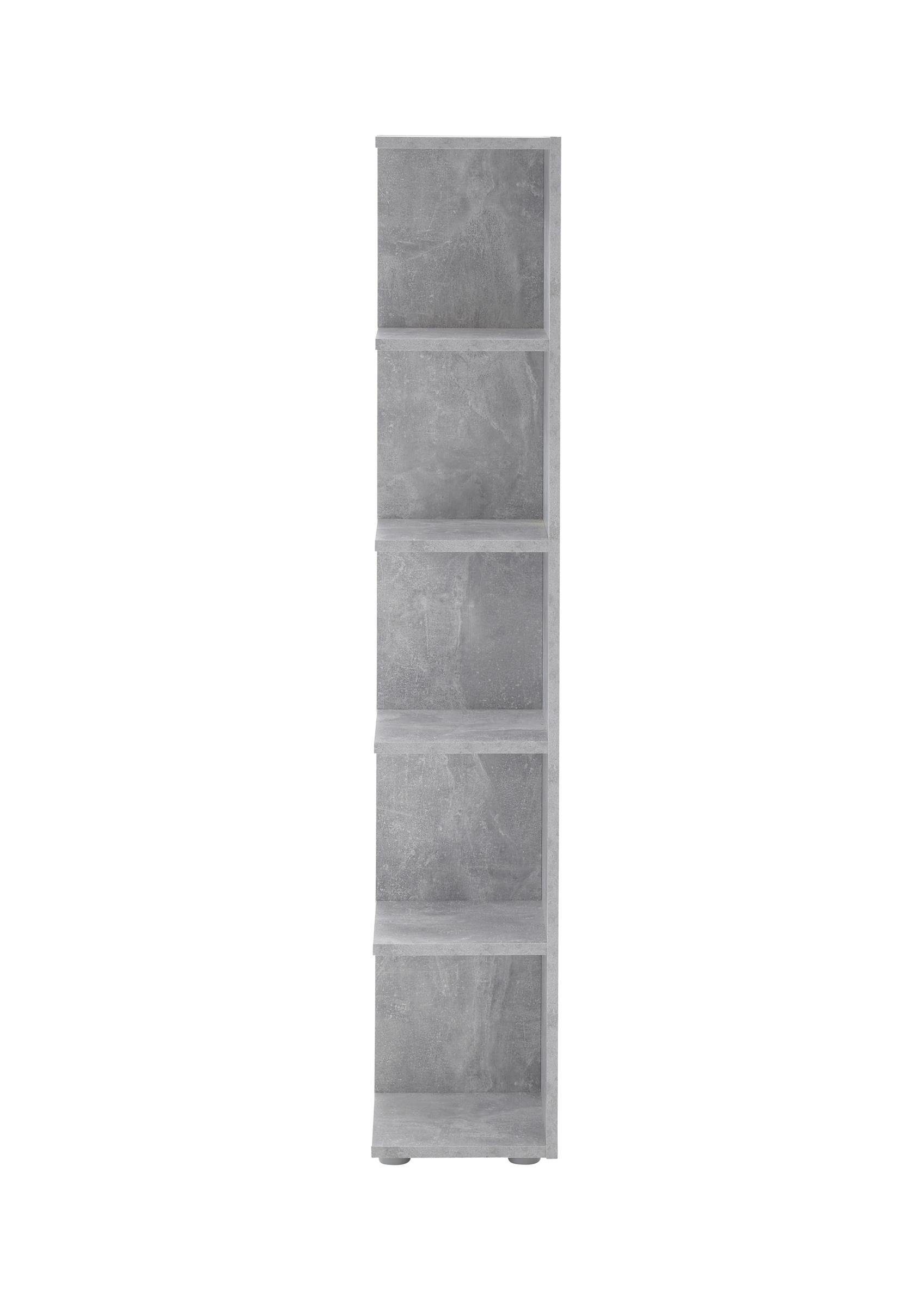 Lasmos, Modernes Breite Fächern. 142 Beton Höhe möbelando 26 cm, Tiefe cm, Nachbildung offenen Eckregal mit in Spanplatte aus Eckregal 24 cm 5