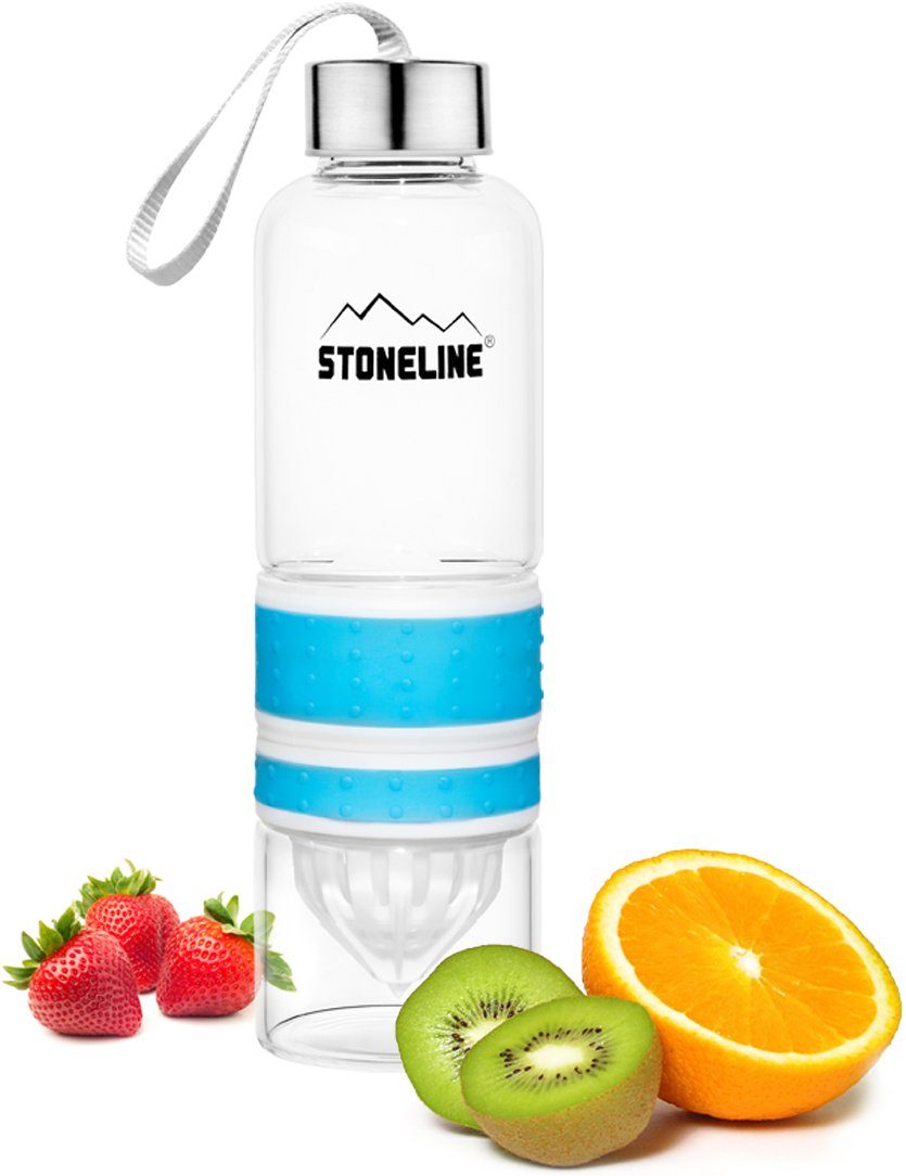 STONELINE Trinkflasche, herausnehmbarer Saftpressen-Aufsatz, L blau 0,55