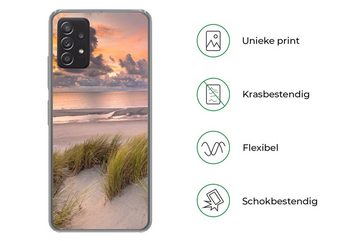 MuchoWow Handyhülle Sonnenuntergang - Düne - Strand - Pflanzen - Meer, Phone Case, Handyhülle Samsung Galaxy A53, Silikon, Schutzhülle