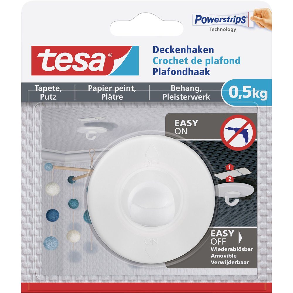 tesa Klebehaken tesa 77781 Deckenhaken Weiß Inhalt: 1 St., (77781)
