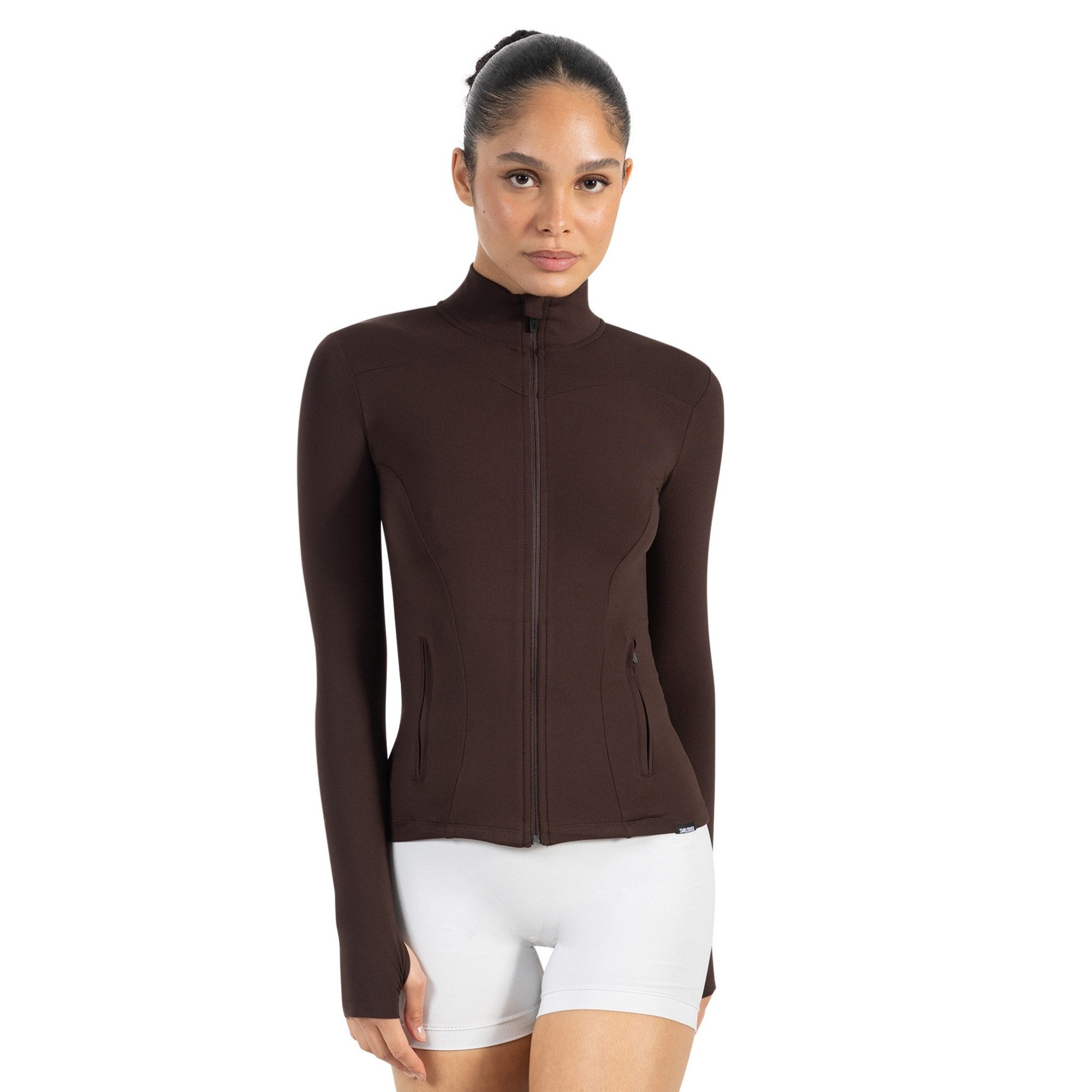 Smilodox Outdoorjacke Kenna, Sportjacke mit tailliertem Schnitt, Windbreaker Laufjacke Sport Oberteil Daumenlöcher Activewear Atmungsaktiv Freizeit Fitness