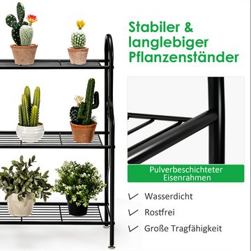 COSTWAY Blumenständer, 3-stufiges Pflanzenregal, aus Metall, belastbar bis 35 kg