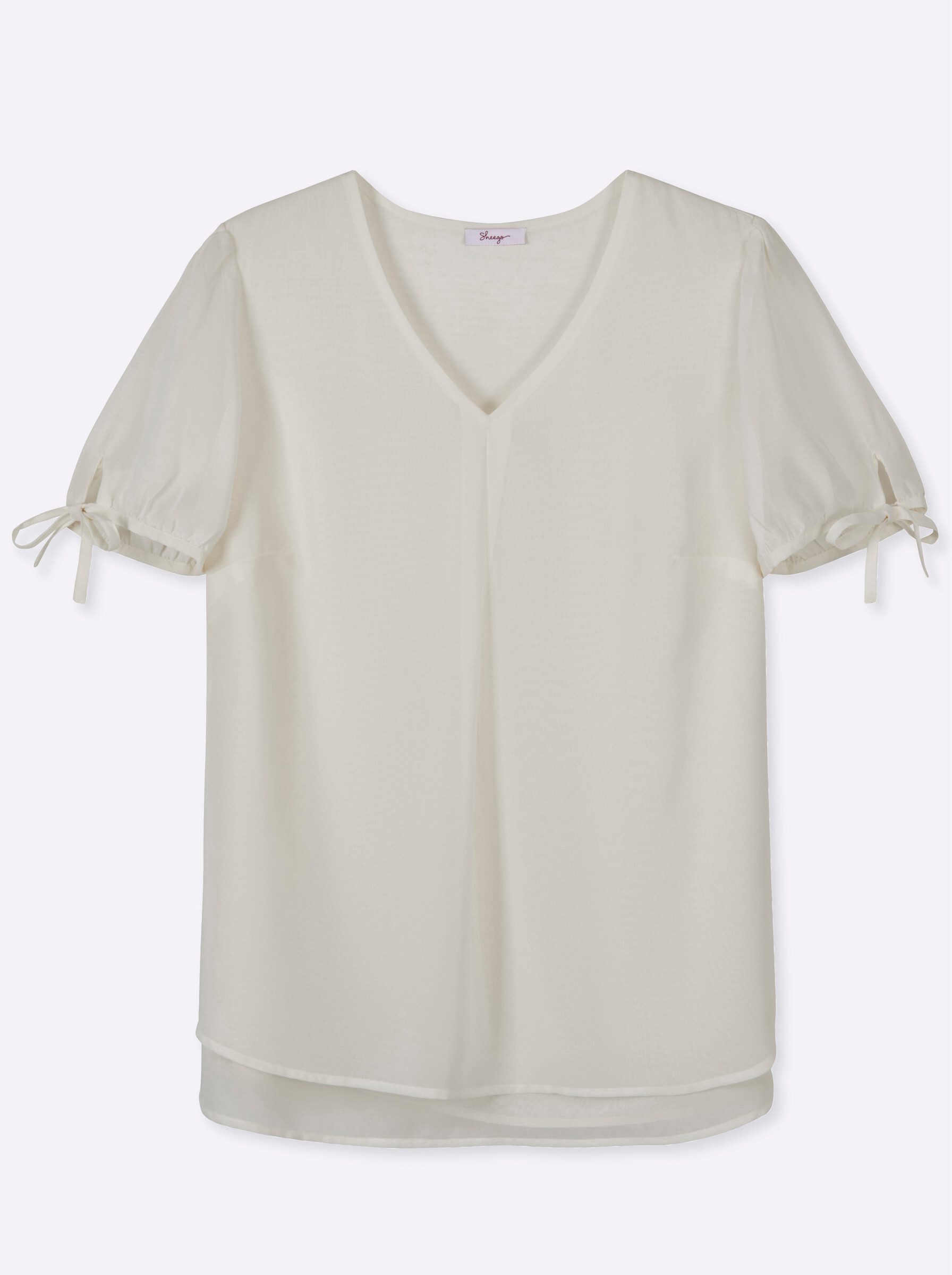 Sheego Klassische Bluse Tunika Kurzarm