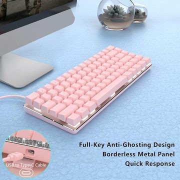 CROSS ZEBRA WEIß LED BACKLIT MIT GLOW KEYS Gaming-Tastatur (Anti-Ghosting-Technologie,Hochwertige Materialien maximale Präzision)