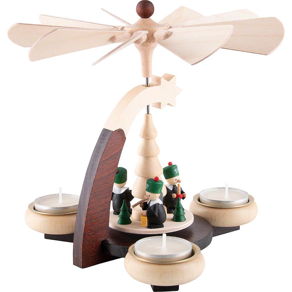 Ullrich Kunsthandwerk Weihnachtspyramide 1-stöckige Pyramide naturfarben Bergleute (19cm) von Ullrich Kunsthand