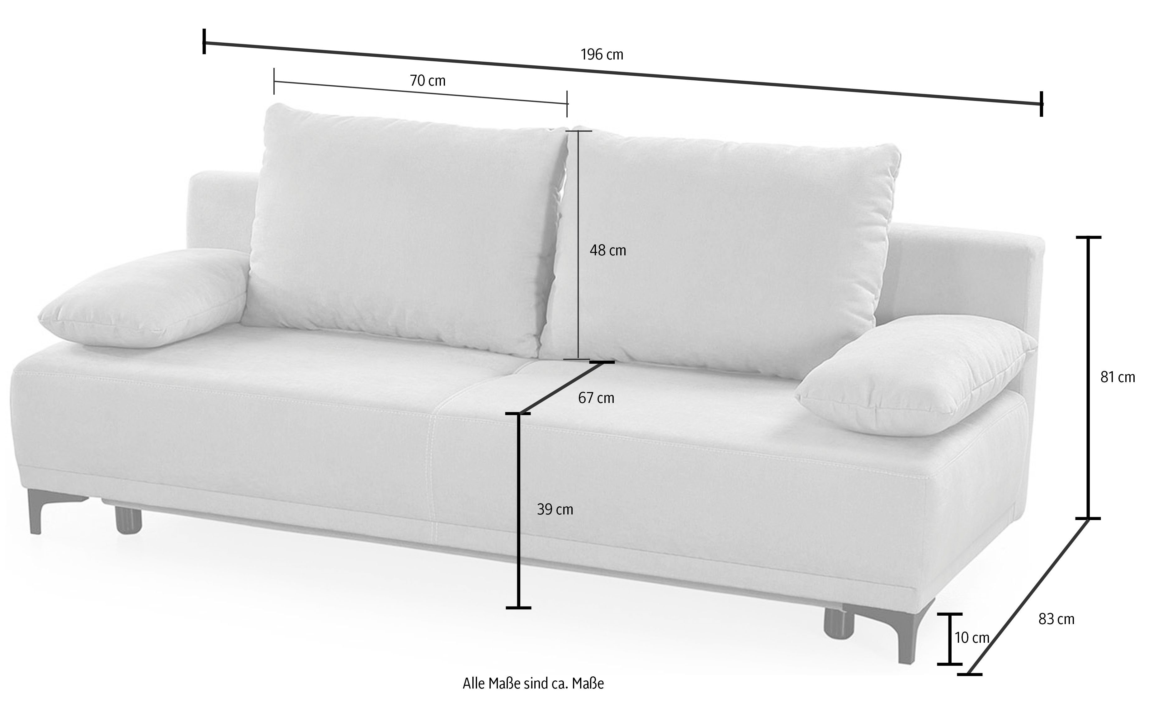 | praktischer Stauraum/Bettkasten, frei Bettfunktion, braun Luigi, Jockenhöfer Gruppe Schlafsofa im Raum braun stellbar