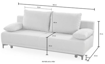 Jockenhöfer Gruppe Schlafsofa Luigi, praktischer Bettfunktion, Stauraum/Bettkasten, frei im Raum stellbar