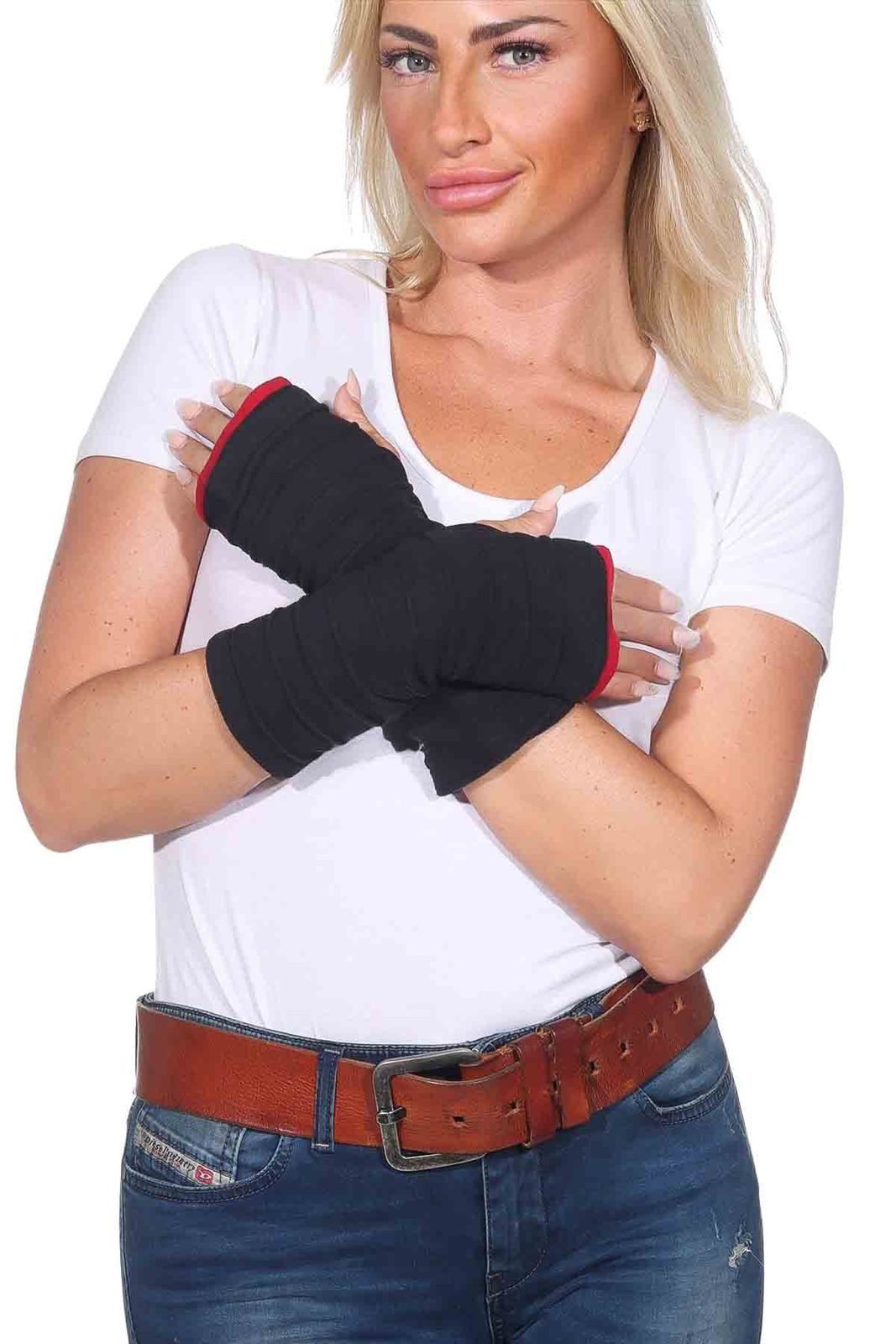 KUNST UND MAGIE Armstulpen Armstulpen Fleece Stulpen Handwärmer Handschuhe Hippie Gothic Boho