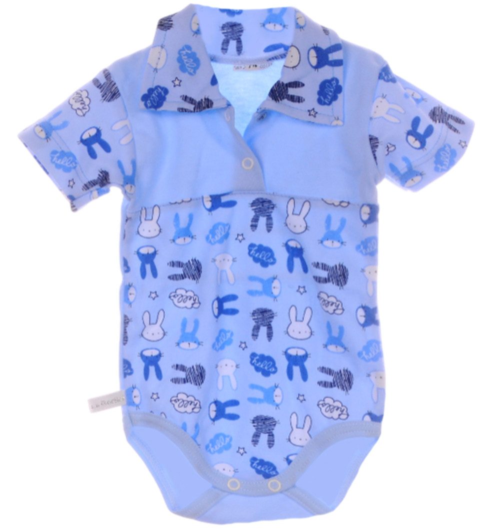 Body Baby Body Kurzarmbody mit Polo-Kragen in Blau