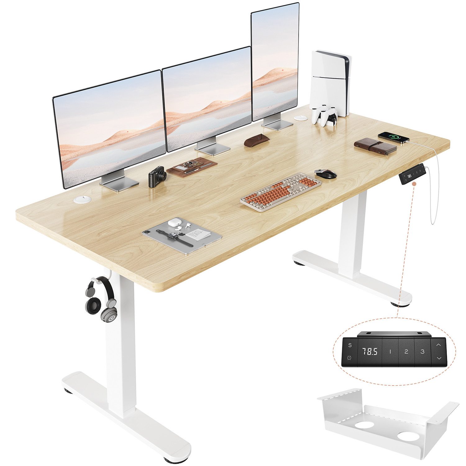 HOMALL Schreibtisch Höhenverstellbarer Schreibtisch mit 3 Höhen-Speicherfun günstig online kaufen