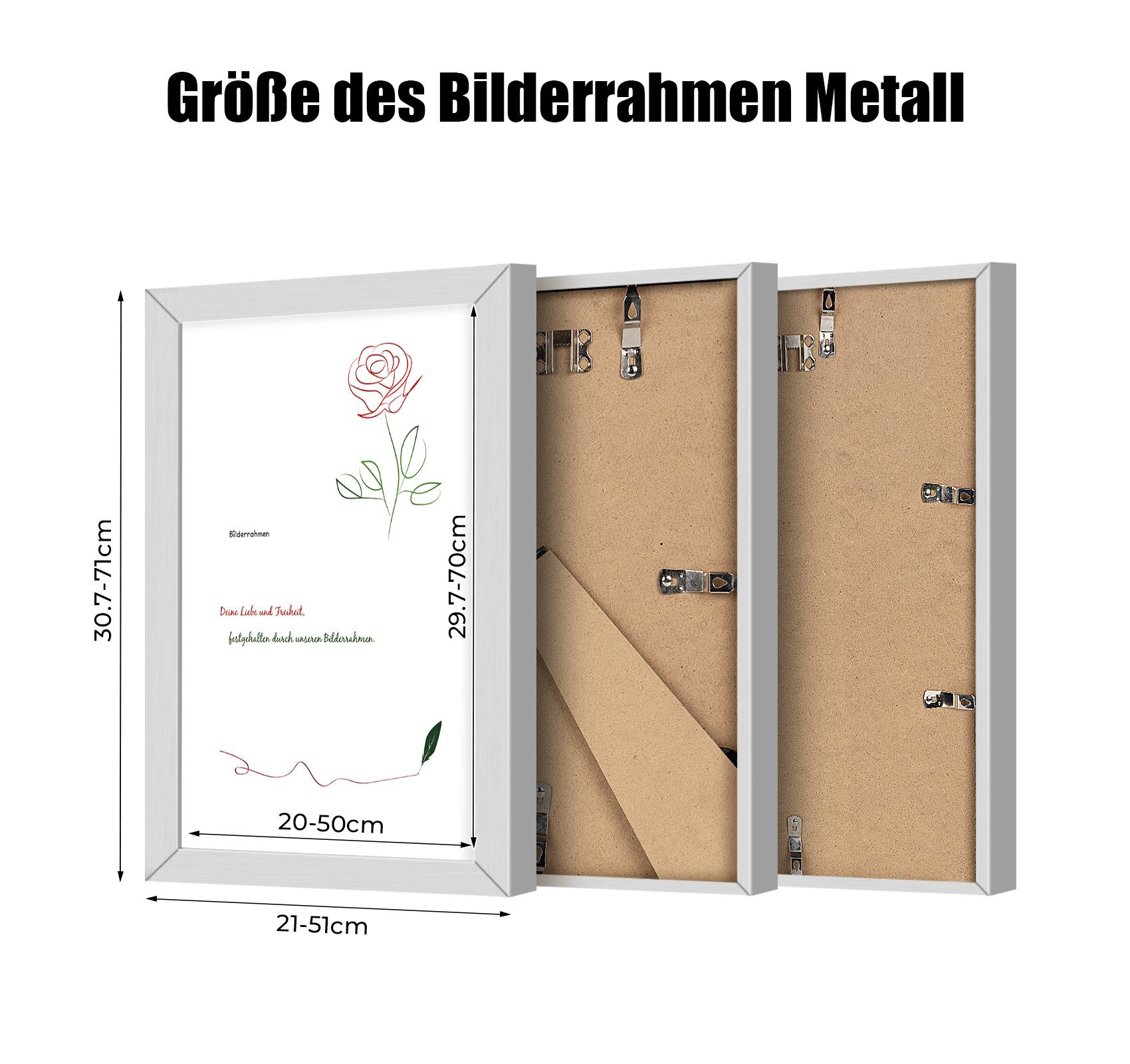 ElitVita Bilderrahmen Aluminiumlegierung Fotorahmen, MDF Rückwand, für Fotos Bilder Collage, für 1 Bilder (1 St), Poster Wanddeko, für 1 Bilder