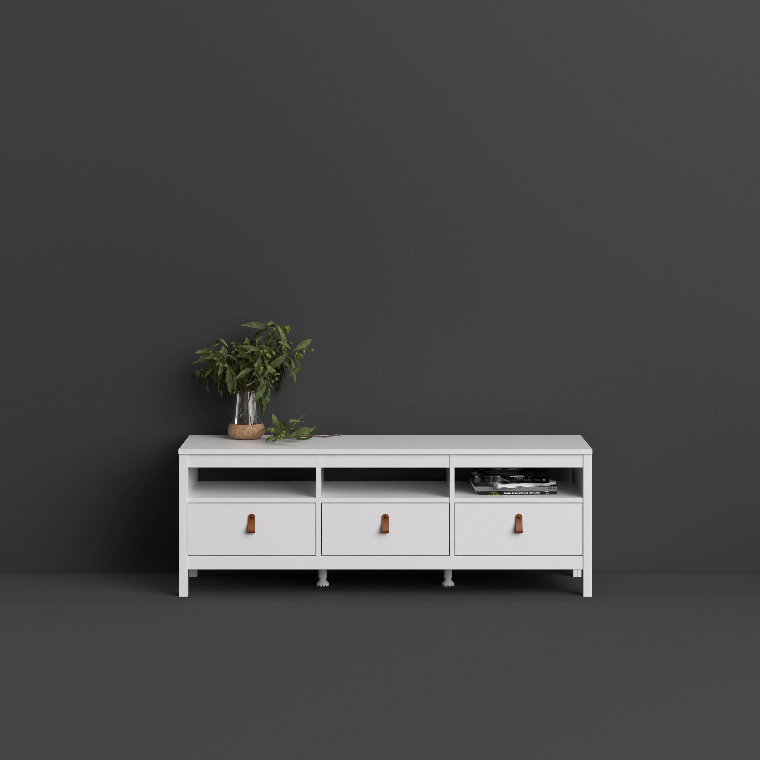 Home affaire TV-Bank Madrid, TV-Möbel, Fernsehtisch, TV-Unit, Media-Möbel, Sideboard, mit 3 Schubladen und 3 offenen Fächern, Breite 151 cm, Höhe 54 cm