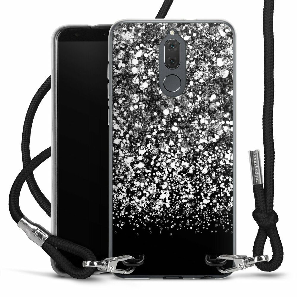 DeinDesign Handyhülle Glitzer Look Schneeflocken Muster Snow Fall Glitter Look, Huawei Mate 10 lite Handykette Hülle mit Band Case zum Umhängen