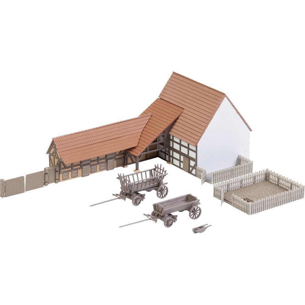 Modelleisenbahn-Gebäude N Landwirtschaftliches Gebäude mit Zubehör