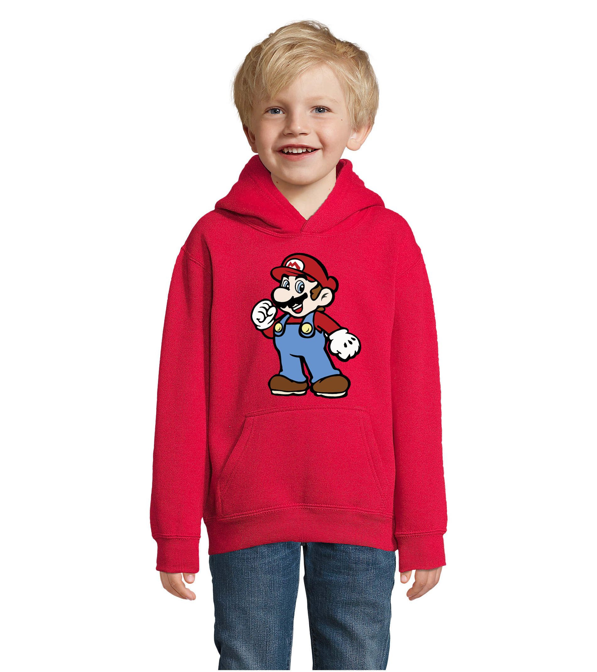 Hoodie Kinder Hoodie mario Abenteuerheld Print Kapuze Gaming Freizeitlook