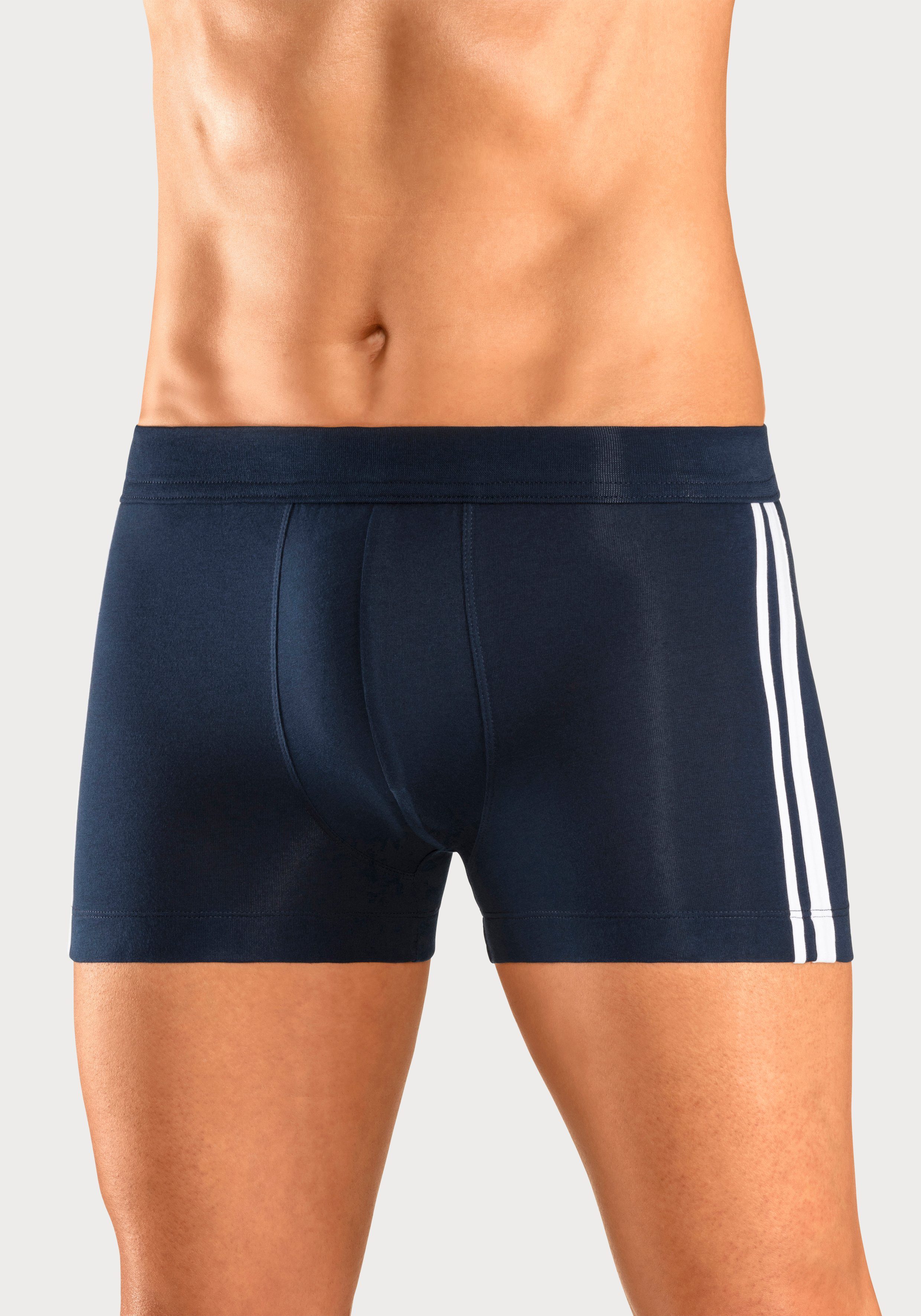 Streifen grau-meliert (3er-Pack) Schiesser navy, schwarz, Boxer mit kontrastreichen