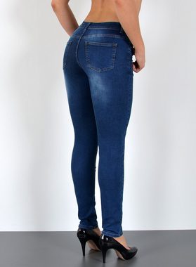 ESRA Skinny-fit-Jeans S100 Skinny Jeans Damen High Waist Damen Hose Stretch bis Große Größe