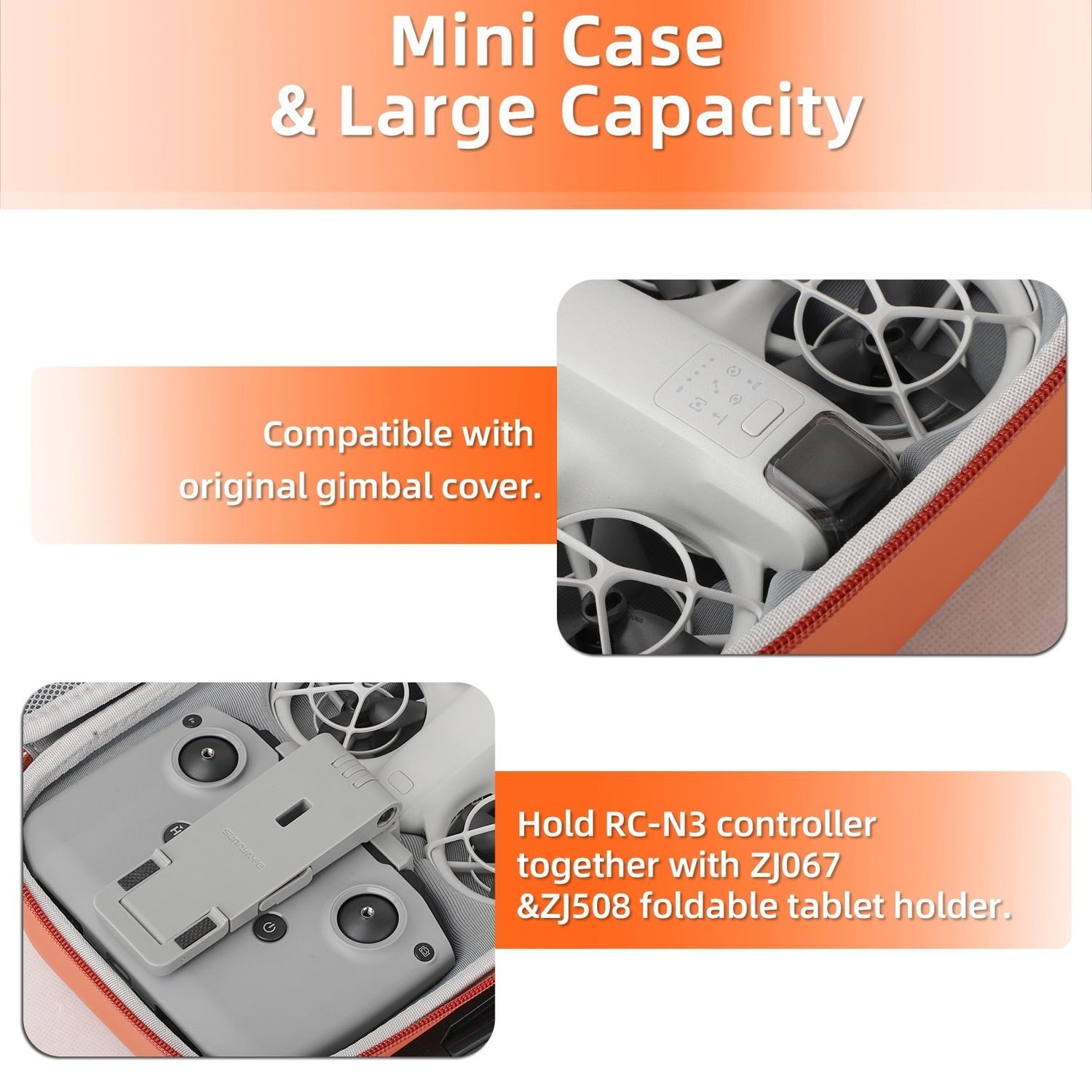 Wigento Für DJI Neo Sunnylife Tragetasche Aufbewahrungskoffer Zubehör Grau Zubehör Drohne – Bild 5 von 5