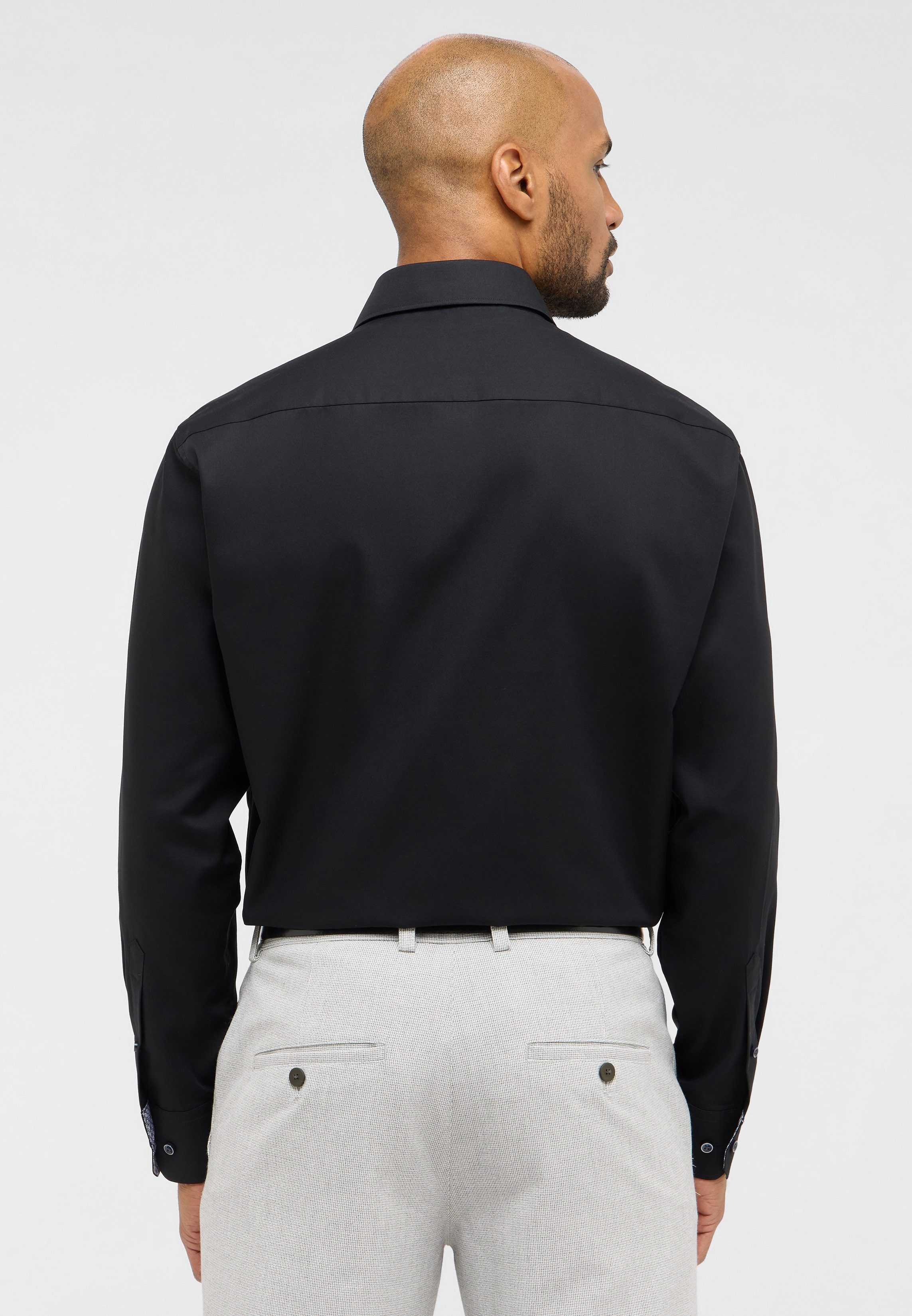 Eterna Businesshemd ETERNA COMFORT FIT Langarm Hemd schwarz popeline 1305-39-E15K - ORIGIN