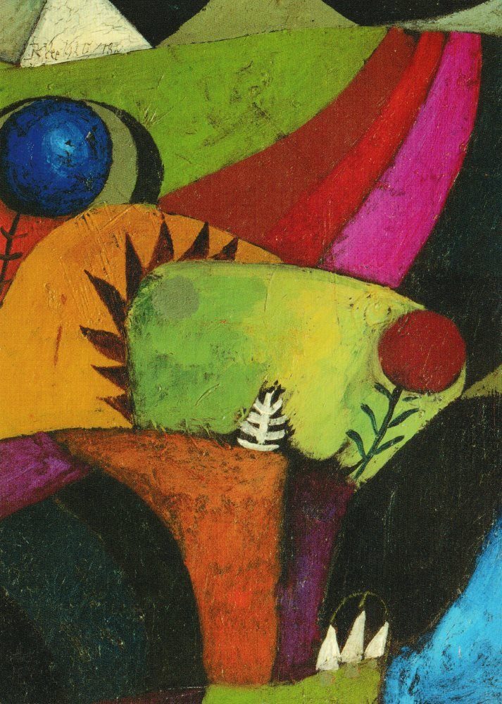 Postkarte Kunstkarte Paul Klee "Drei weiße Glockenblumen"