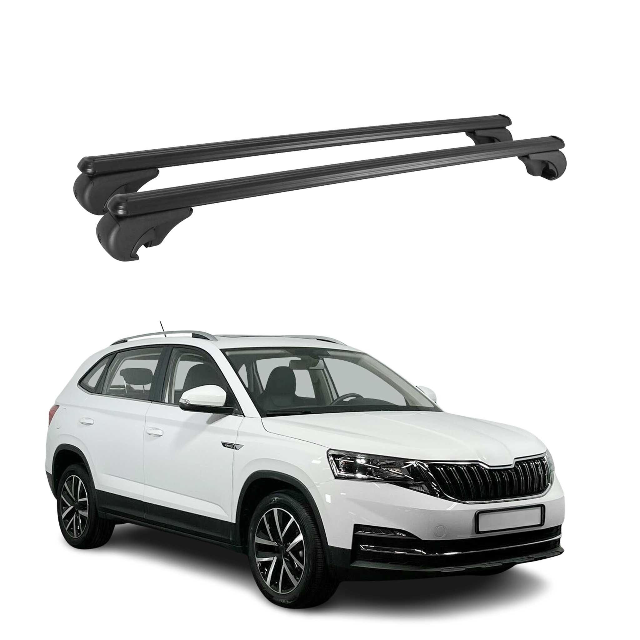 OMAC Dachträger für Skoda Kamiq 2019-2025 Gepäckträger Grundträger Alu Schwarz 2x (2-St), Wasserbeständig,Abnehmbar,Multifunktional,Leichtgewichtig